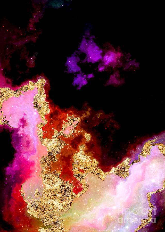 100 Starry Nebulas in Space Abstract Digital Painting 073 Mixed Media by Holy Rock Design
