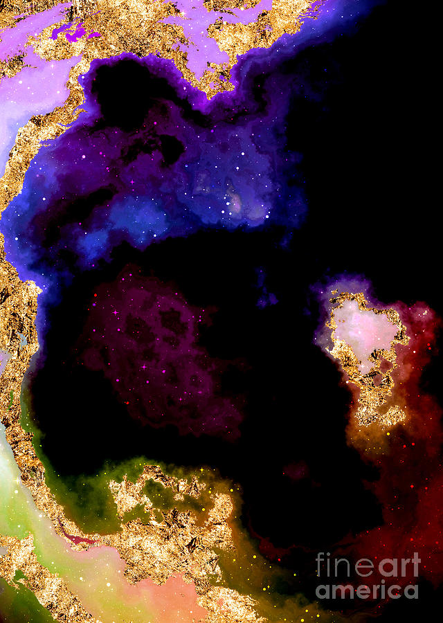 100 Starry Nebulas in Space Abstract Digital Painting 078 Mixed Media by Holy Rock Design