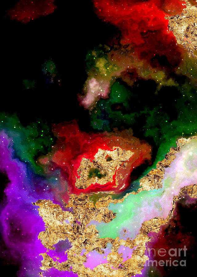 100 Starry Nebulas in Space Abstract Digital Painting 086 Mixed Media by Holy Rock Design