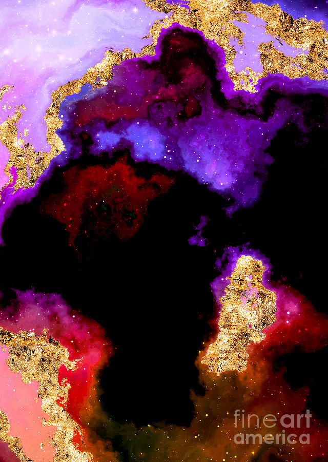 100 Starry Nebulas in Space Abstract Digital Painting 091 Mixed Media by Holy Rock Design