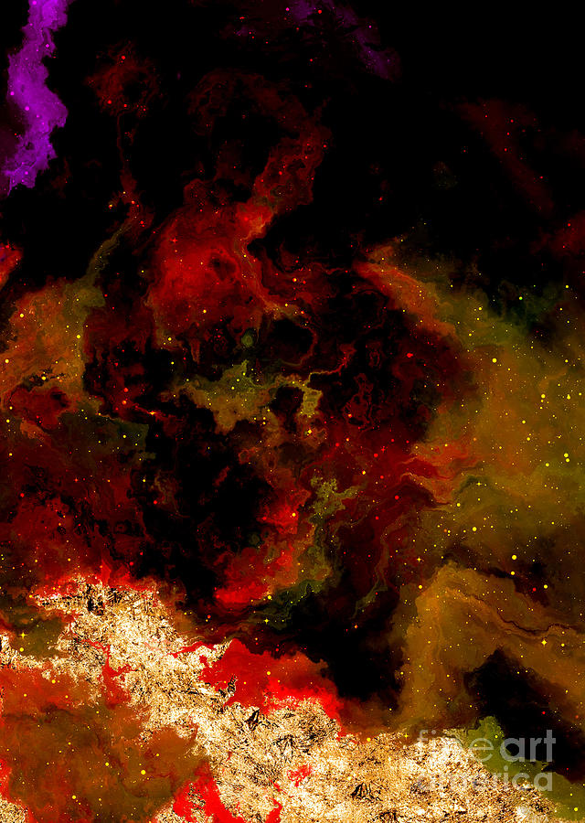 100 Starry Nebulas in Space Abstract Digital Painting 111 Mixed Media by Holy Rock Design
