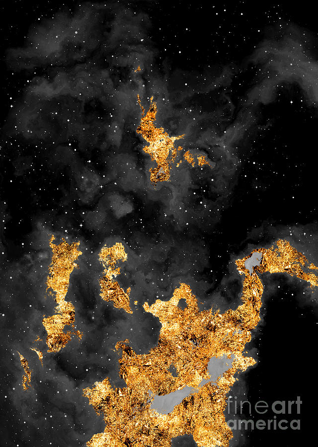 100 Starry Nebulas In Space Black And White Abstract Digital Painting 037 Mixed Media