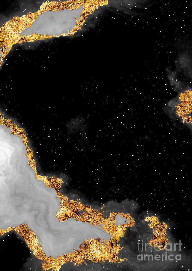 100 Starry Nebulas In Space Black And White Abstract Digital Painting 046 Mixed Media
