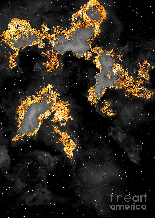 100 Starry Nebulas In Space Black And White Abstract Digital Painting 058 Mixed Media