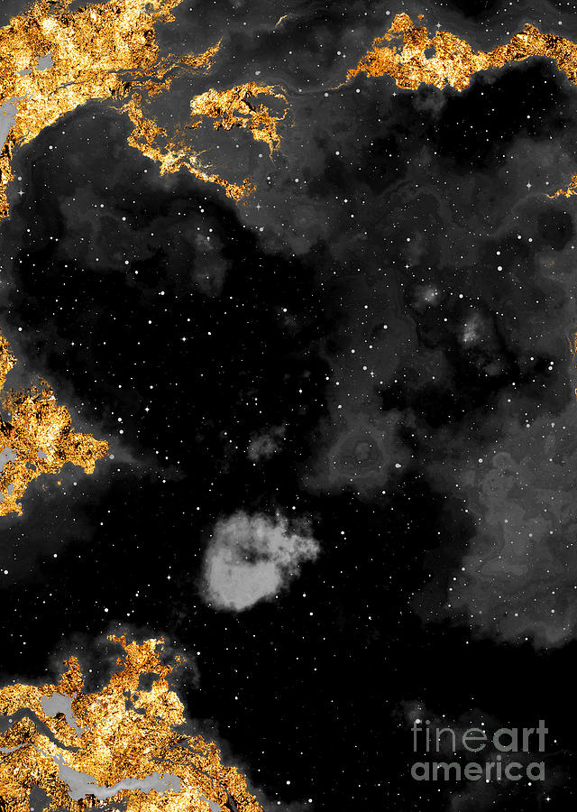 100 Starry Nebulas In Space Black And White Abstract Digital Painting 060 Mixed Media