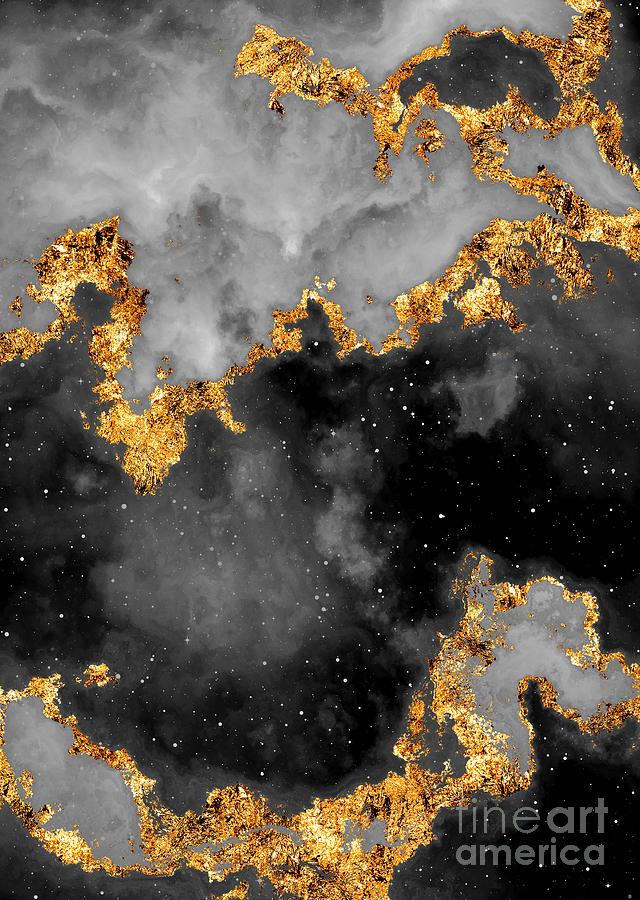 100 Starry Nebulas In Space Black And White Abstract Digital Painting 061 Mixed Media