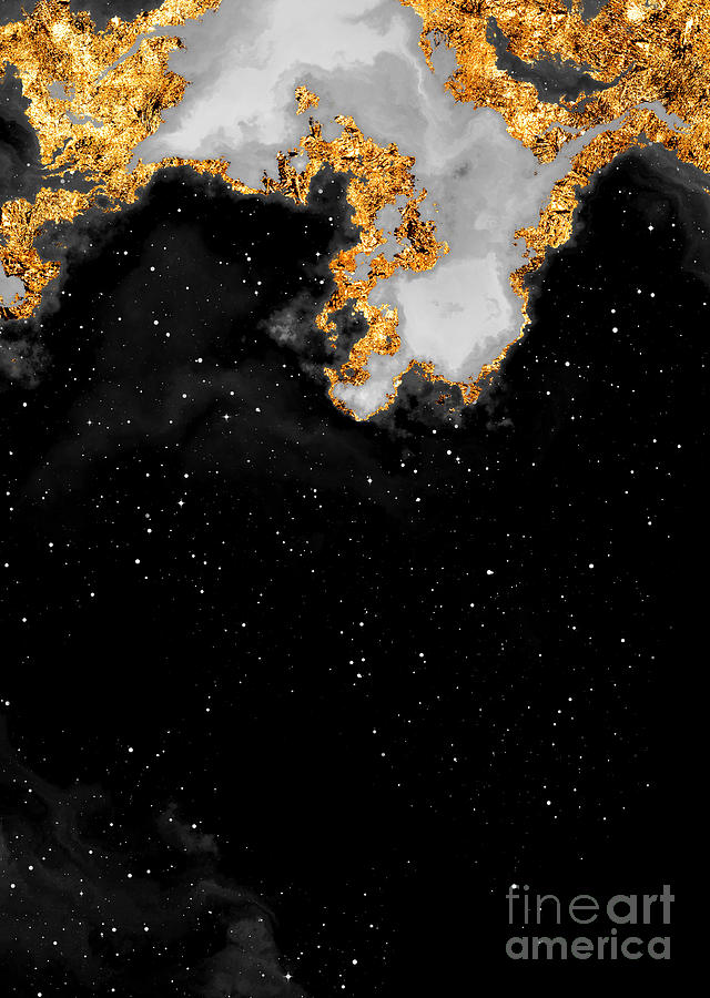 100 Starry Nebulas In Space Black And White Abstract Digital Painting 063 Mixed Media