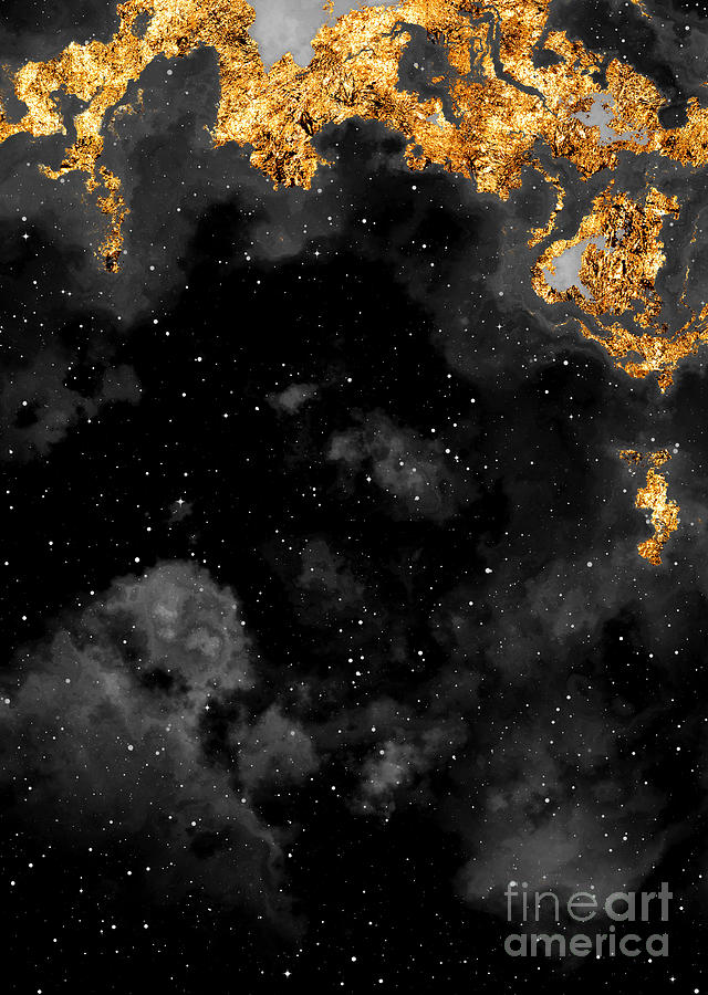 100 Starry Nebulas In Space Black And White Abstract Digital Painting 071 Mixed Media
