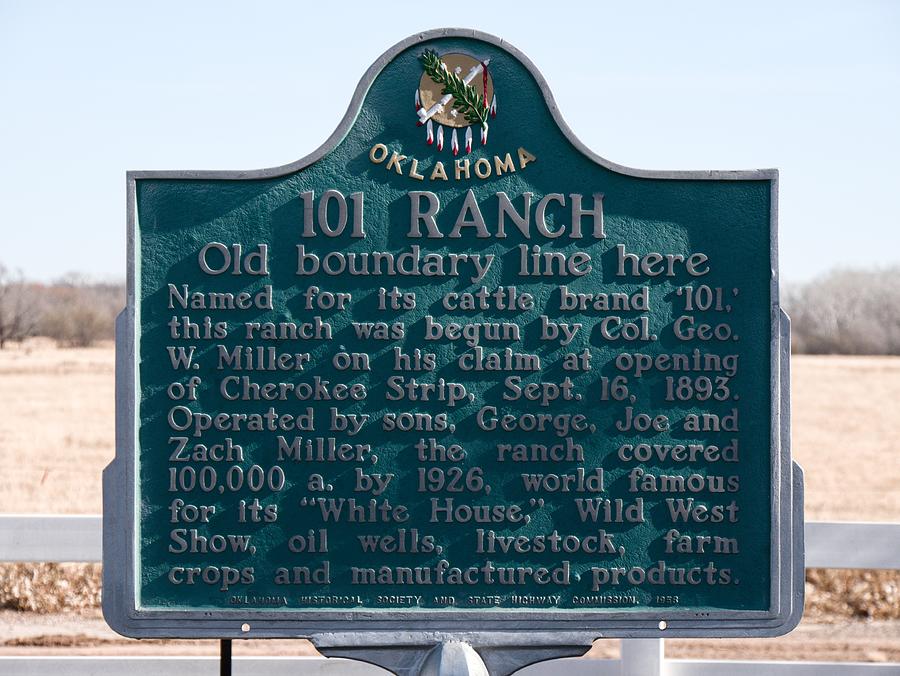101 Ranch Historic Marker Photograph