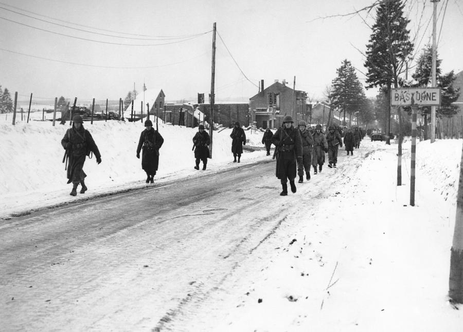 101st Airborne Division Moving Out Of Bastogne - 1944 Photograph by War Is Hell Store