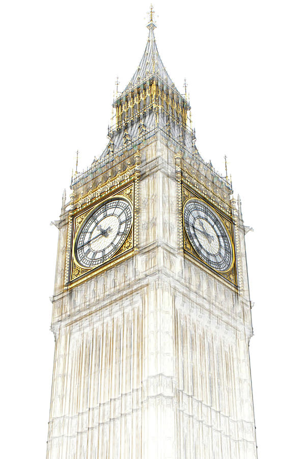London Drawing - 1045 by Gareth J Mallon