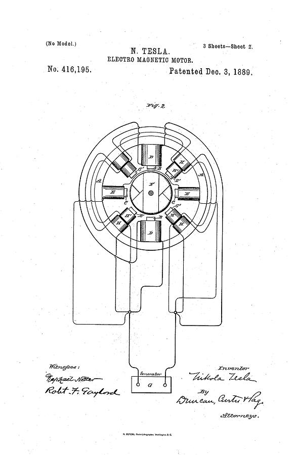 Nikola Tesla Patent #105 Mixed Media by Nikola Tesla - Fine Art America