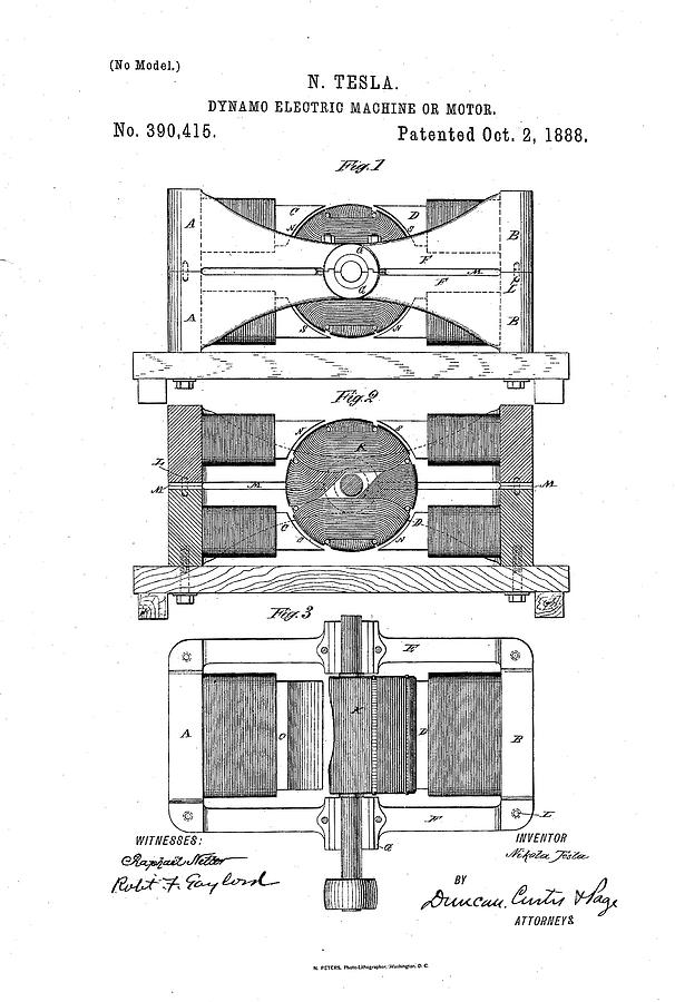 Nikola Tesla Patent #108 Mixed Media By Nikola Tesla - Fine Art America