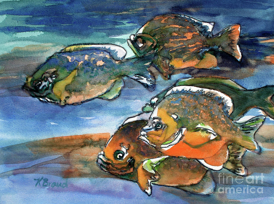 #109019 Fish Series 09-2 #109019 Painting by Kathy Braud