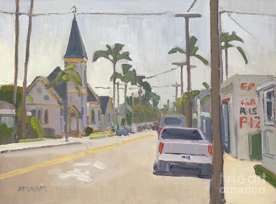 10th and C, Coronado, California Painting by Paul Strahm