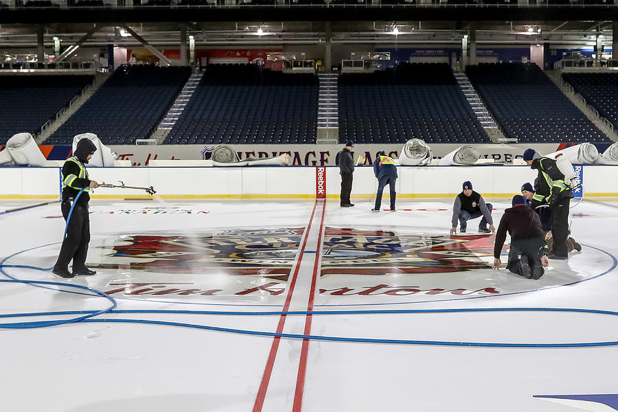2016 Tim Hortons NHL Heritage Classic Buildout; Winnipeg, Manitoba; Edmonton Oilers v Winnipeg Jets #11 Photograph by Jonathan Kozub