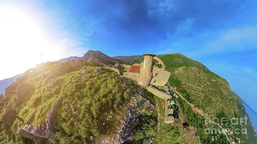 aerial view of Borsh Castle in Albania #11 Digital Art by Benny Marty
