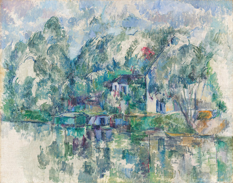 Paul Cezanne Painting - At the Waters Edge #11 by Paul Cezanne