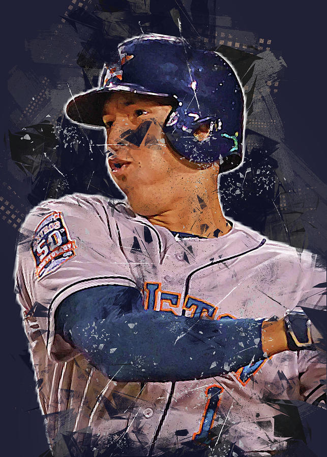 Player Baseball Houston Astros Josealtuve Jose Altuvehouston Astros  Houstonastro Canvas Print / Canvas Art by Wrenn Huber - Pixels Canvas Prints