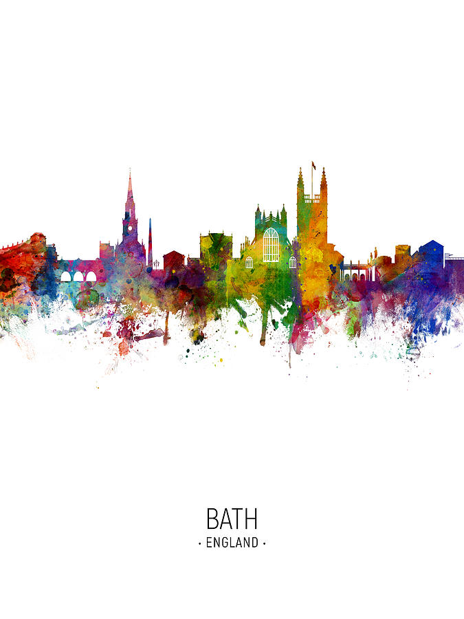Bath England Skyline Cityscape #11 Digital Art by Michael Tompsett