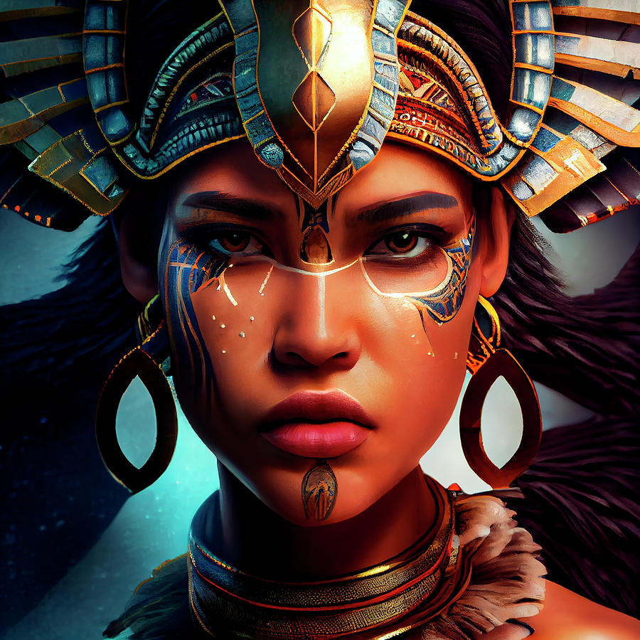 Beautiful Mayan Warrior Women Digital Art by Tim Hill - Fine Art America