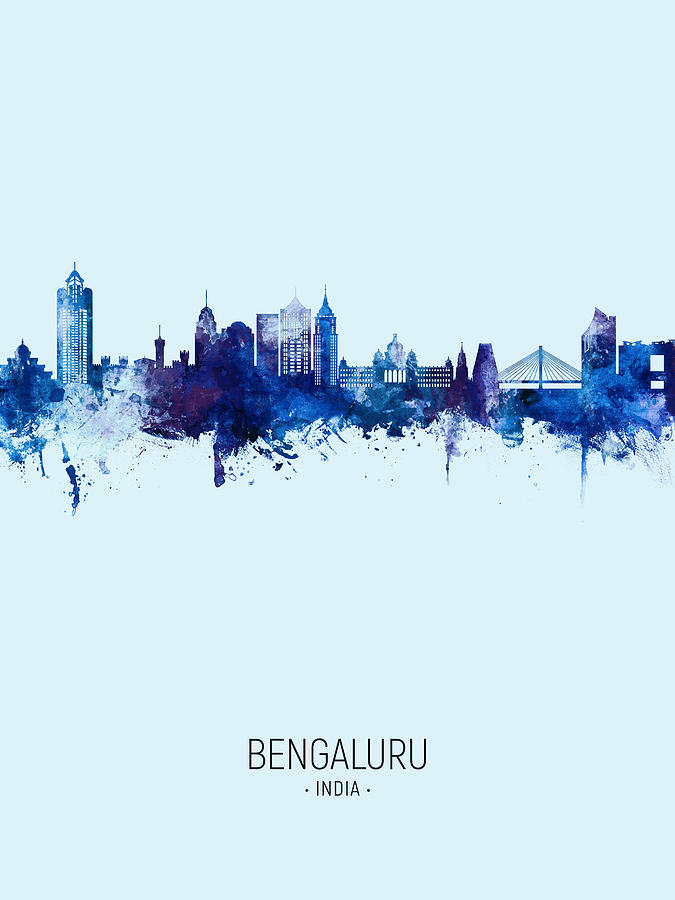 Bengaluru Skyline India Bangalore #11 Digital Art by Michael Tompsett