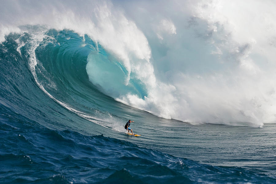 Big wave surfing in Hawaii Photograph by David Fleetham - Fine Art America