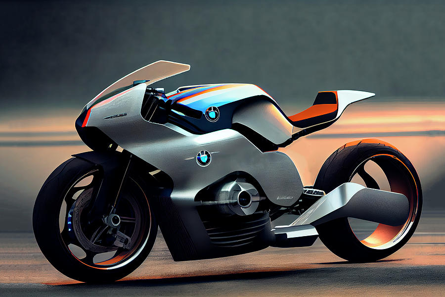 Bmw Motorcycle Future Concept Art Digital Art By Tim Hill - Pixels