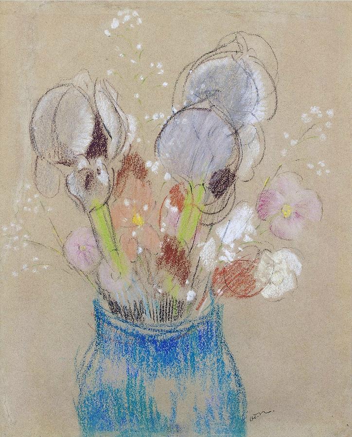 Flower Painting - Bouquet of Flowers #5 by Odilon Redon
