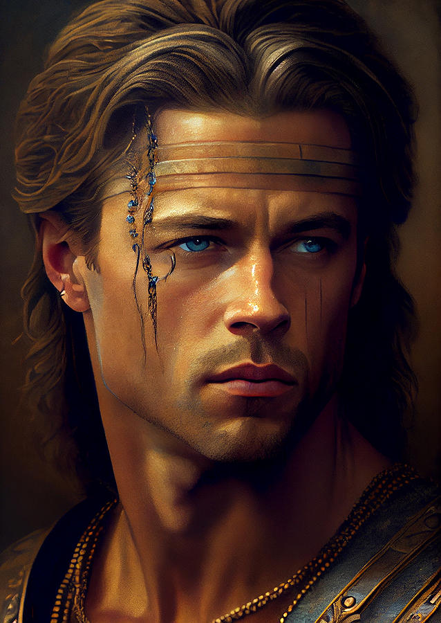 Brad Pitt Troy Mixed Media By Stephen Smith Galleries Fine Art America