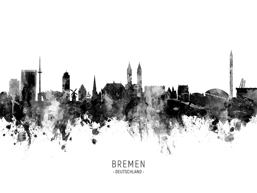 Bremen Germany Skyline #11 Digital Art by Michael Tompsett