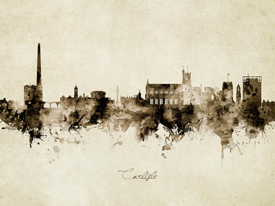 Skyline Digital Art - Carlisle England Skyline #11 by Michael Tompsett
