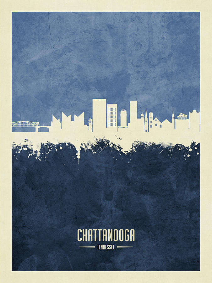 Skyline Digital Art - Chattanooga Tennessee Skyline #11 by Michael Tompsett