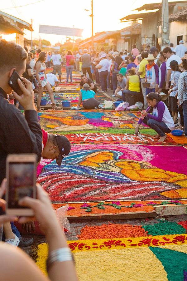 Colorful Sawdust Carpets during Holy Week #11 Photograph by Christa Boaz