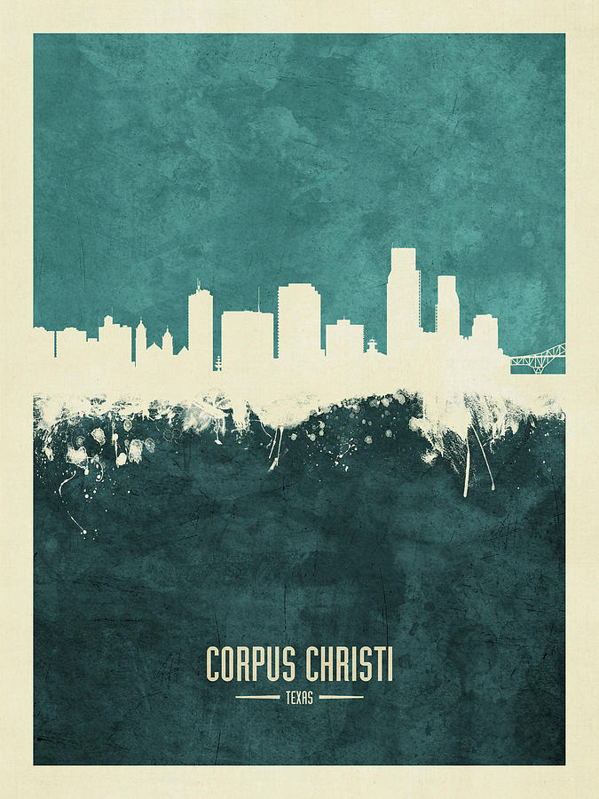 Corpus Christi Texas Skyline #11 Digital Art by Michael Tompsett