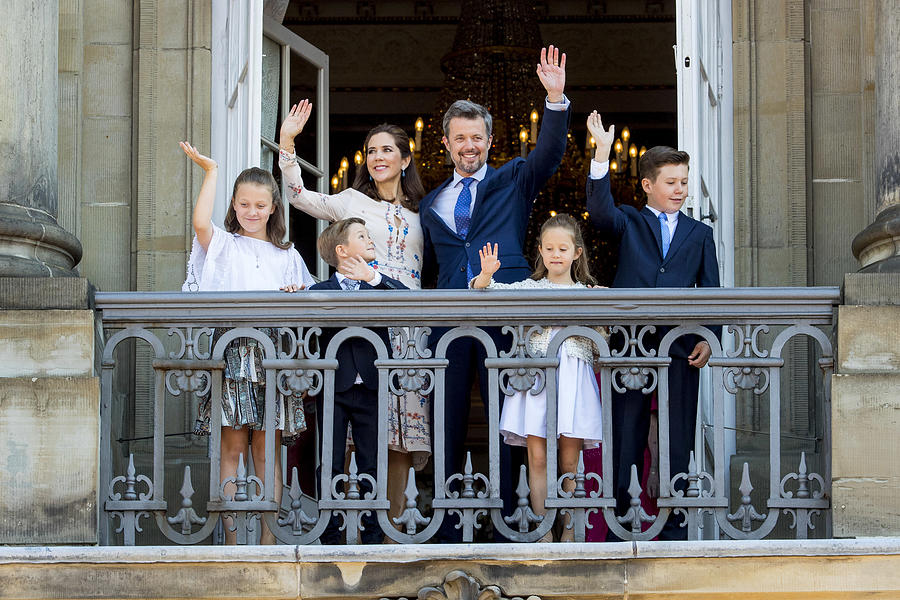 Crown Prince Frederik Of Denmark Receives From The Palace Balcony The Peoples Homage On His 50th Birthday #11 Photograph by Patrick van Katwijk