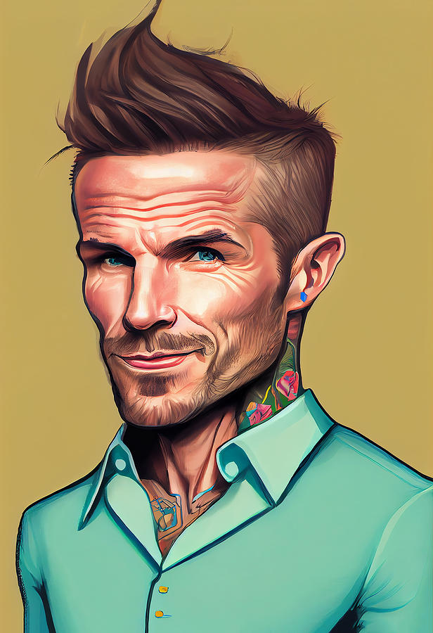 David Beckham Caricature Mixed Media by Stephen Smith Galleries - Pixels