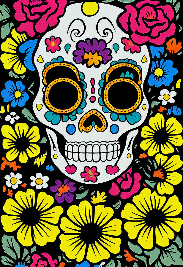 Day of the Dead - Dia de los Muertos Mixed Media by Sampad Art - Fine ...