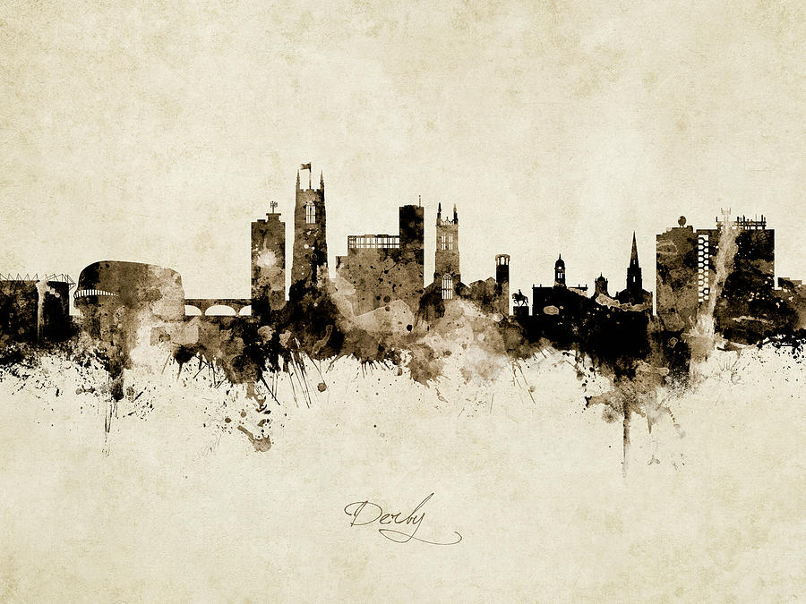 Derby England Skyline #11 Digital Art by Michael Tompsett