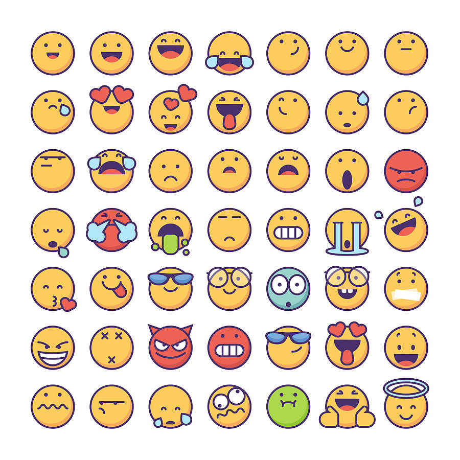 Emoticons collection #11 Drawing by Calvindexter