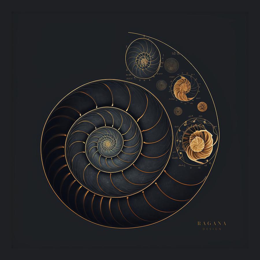 Fibonacci Golden Ratio in Elegant and Exclusive Golden and Black Design ...