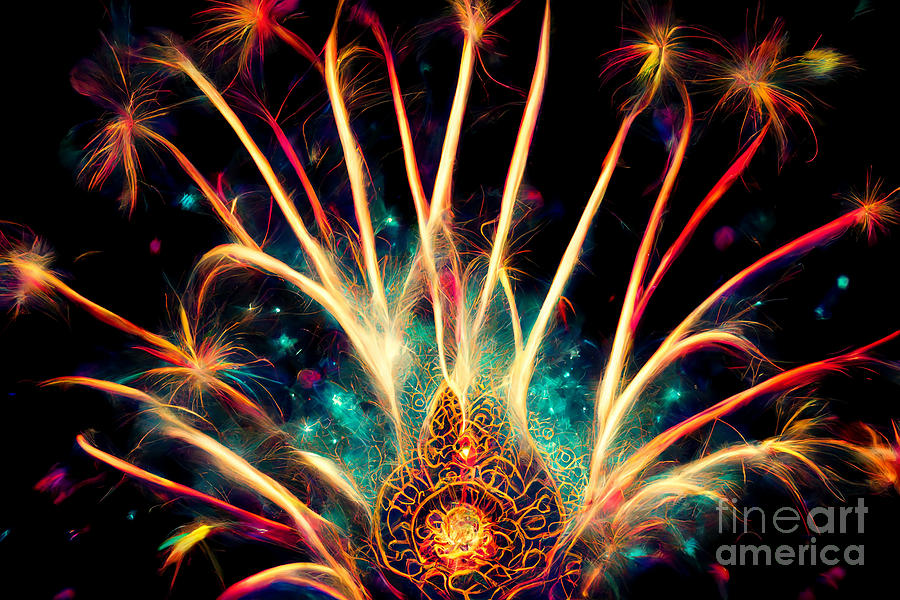 Series Digital Art - Fireworks magic #11 by Sabantha