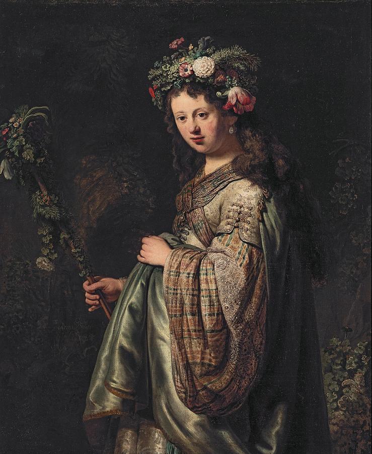 Flora  #9 Painting by Rembrandt