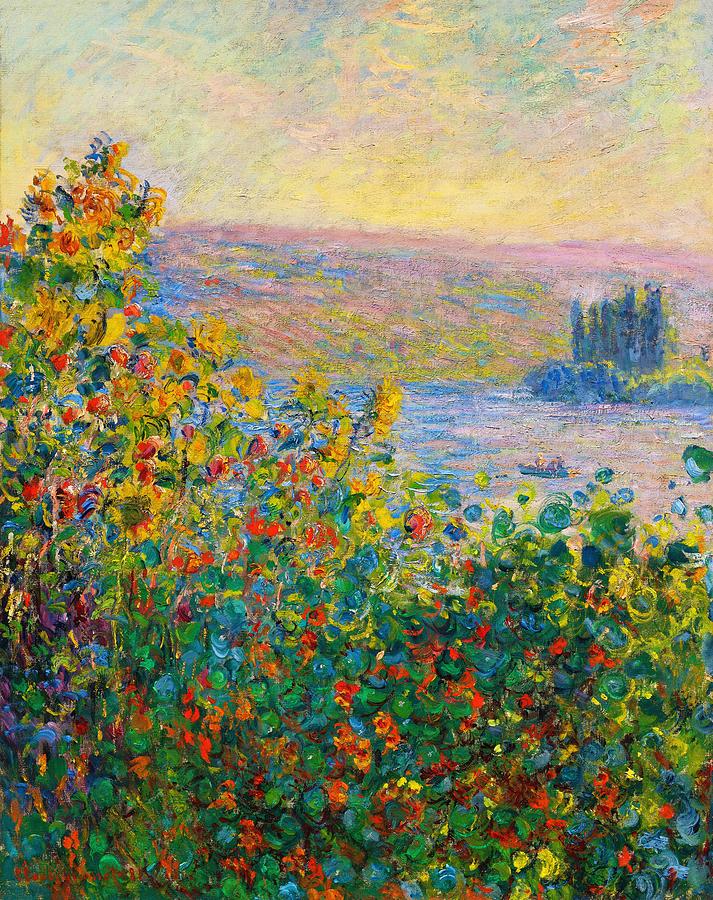 Claude Monet Painting - Flower Beds at Vetheuil #11 by Claude Monet