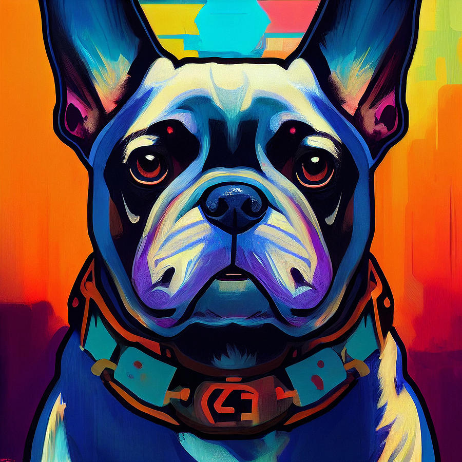 Dog Mixed Media - French bulldog #11 by SampadArt Gallery
