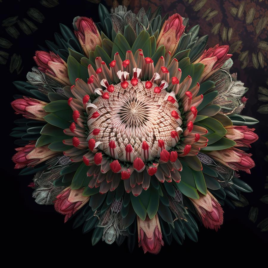 Fynbos Botanical Flower Mixed Media by Stefan Olivier - Pixels