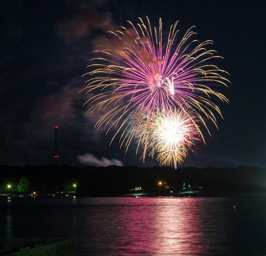 Grand Lake Fireworks Photograph by Michael Munster Fine Art America