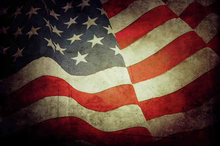 Grunge American flag #11 Photograph by Les Cunliffe