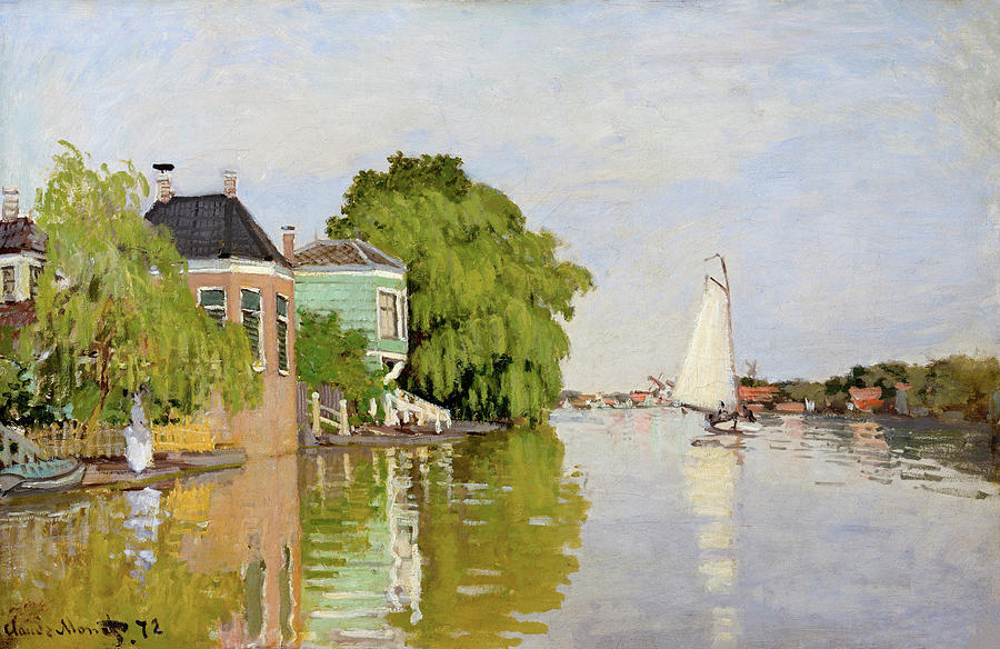 Claude Monet Painting - Houses on the Achterzaan #11 by Claude Monet