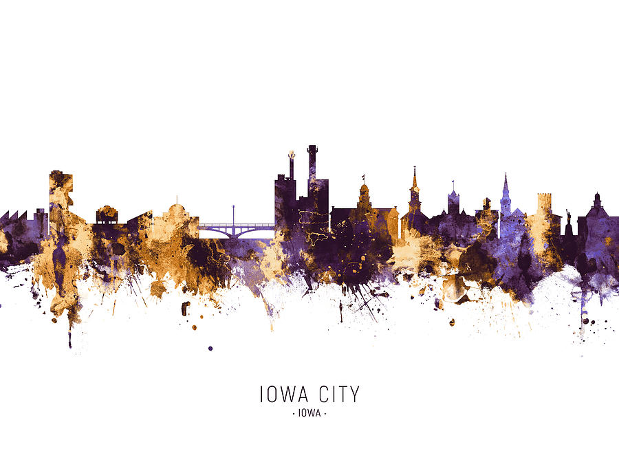 Iowa City Iowa Skyline #11 Digital Art by Michael Tompsett